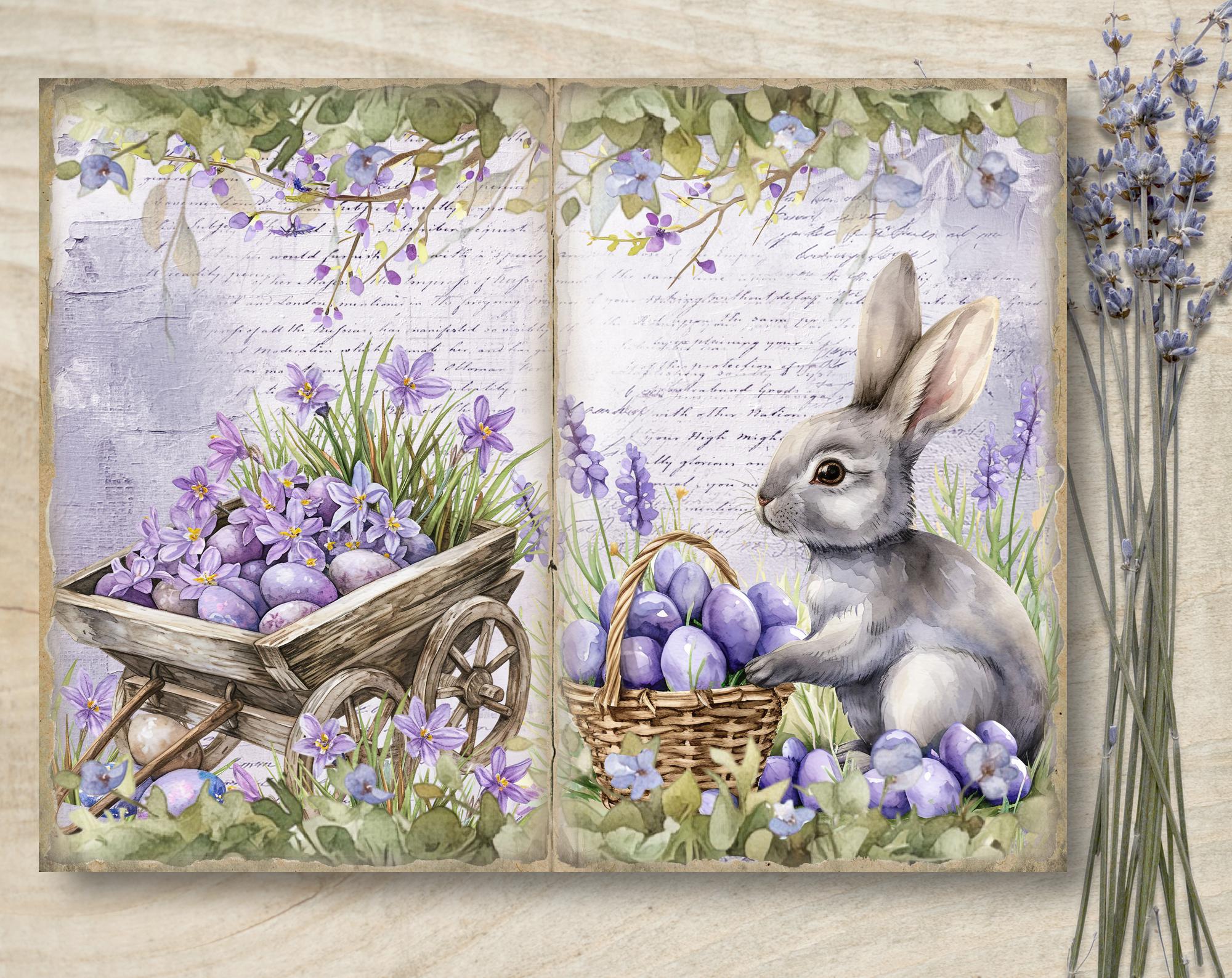 Lavender Easter Pages Junk Journal Kit: Printable Scrapbook Pages ...