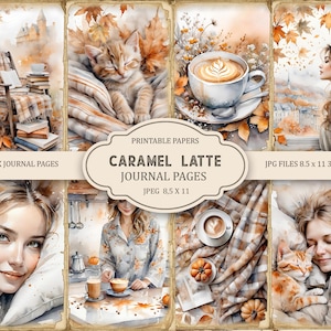Caramel Latte 1 Junk Journal Pages imprimables, kit de journal indésirable, scrapbooking imprimable, papier imprimable, collage numérique, téléchargement immédiat