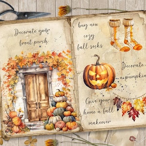 Fall Fun Journal Pages Fall Bucket List Junk Journal Printable Pages, Junk Journal Kit ...