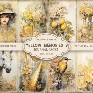 Kit de journal indésirable Yellow Memories : pages de scrapbooking imprimables JPG, partie 3