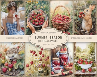Summer Season Junk Journal Kit: Printable Scrapbook Pages,  (JPC) Part 2