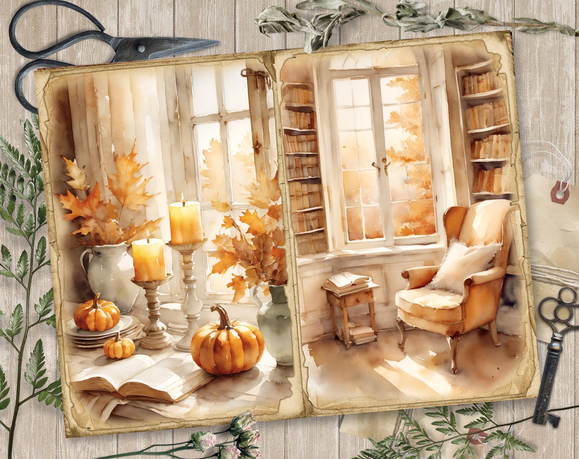 Cozy Autumn 1 Junk Journal Printable Pages, Junk Journal Kit, Scrapbook ...