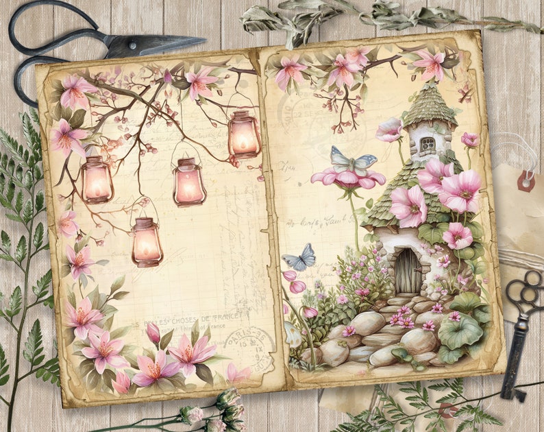 Fairy Garden Junk Journal Kit: Printable Scrapbook Pages, Fairies ...