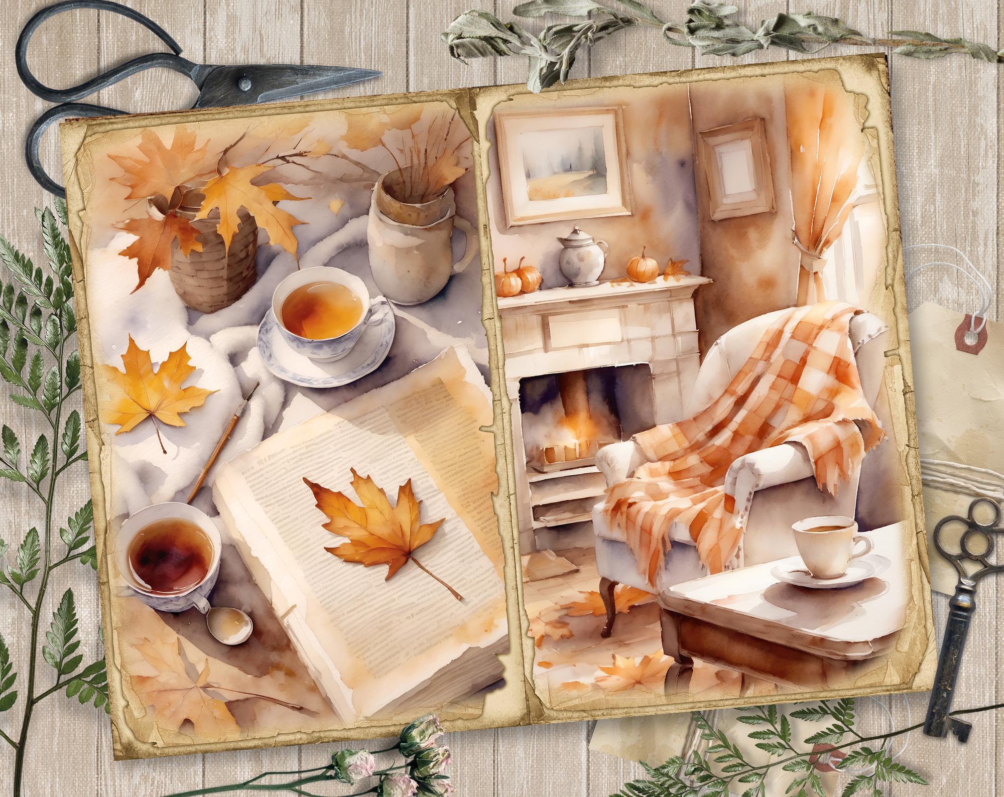 Cozy Autumn 1 Junk Journal Printable Pages, Junk Journal Kit, Scrapbook ...
