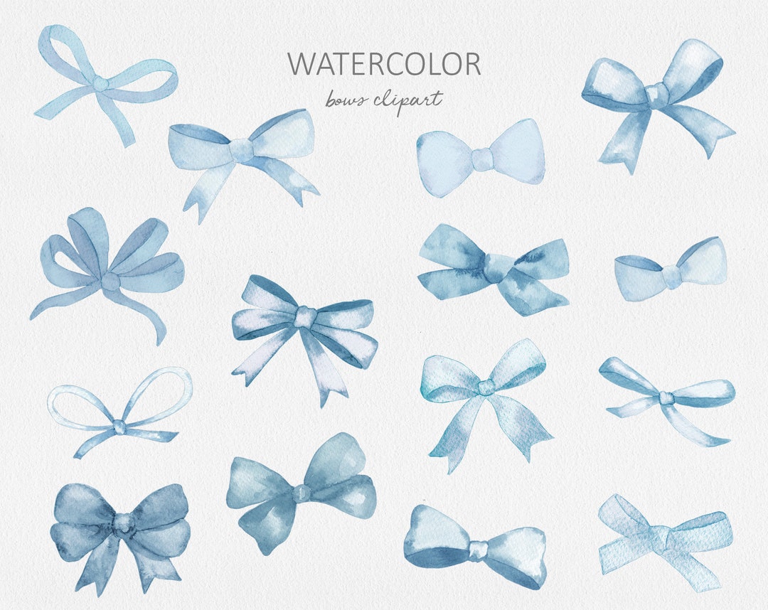 Watercolor Bows Clipart Bow Clipart Fashion Clipart - Etsy