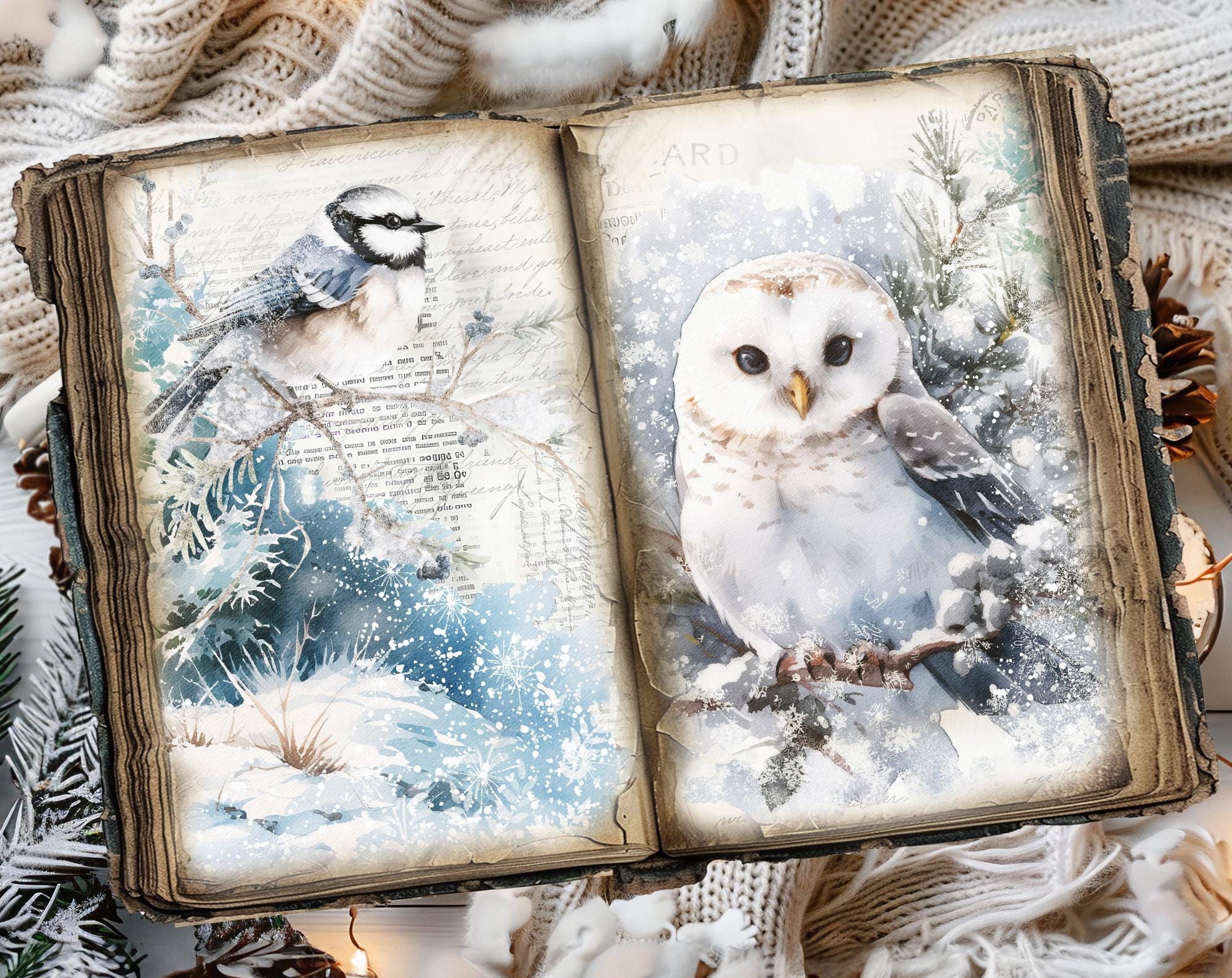 Snow Animals Junk Journal Printable Pages, Junk Journal Kit, Scrapbook ...