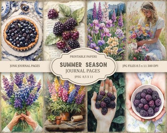 Summer Season Junk Journal Kit: Printable Scrapbook Pages,  (JPC) Part 4