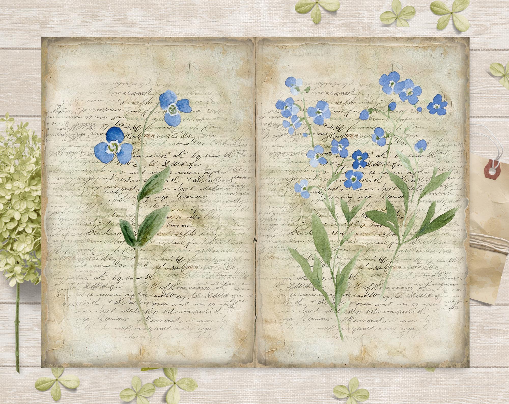 Spring Flowers Junk Journal Pages Kit: Printable Garden Scrapbook ...