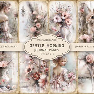 Zachte ochtend afdrukbare pagina's, Junk Journal Kit, Afdrukbare plakboek, Afdrukbaar papier, Digitale collage, Instant Download