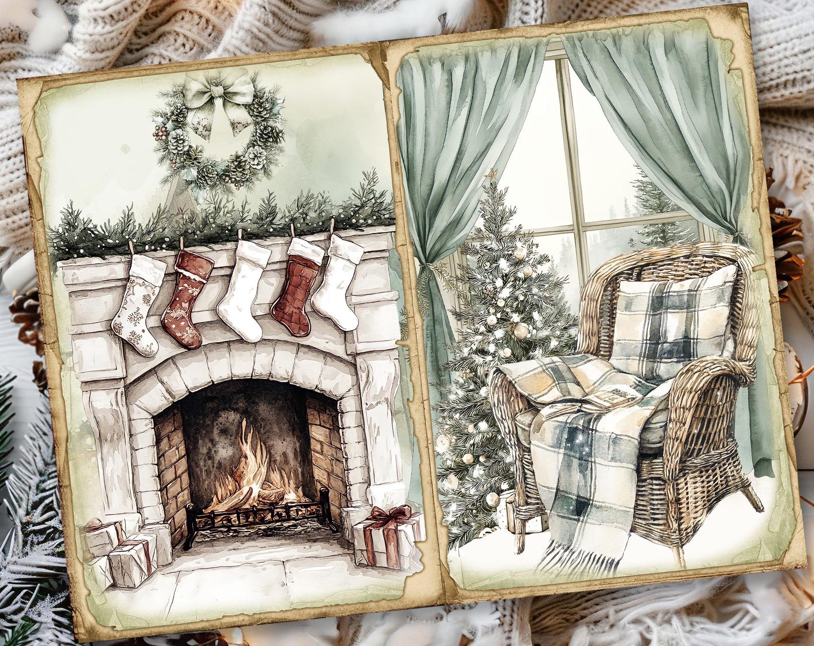 Rustic Winter Junk Journal Printable Pages, Junk Journal Kit, Scrapbook ...