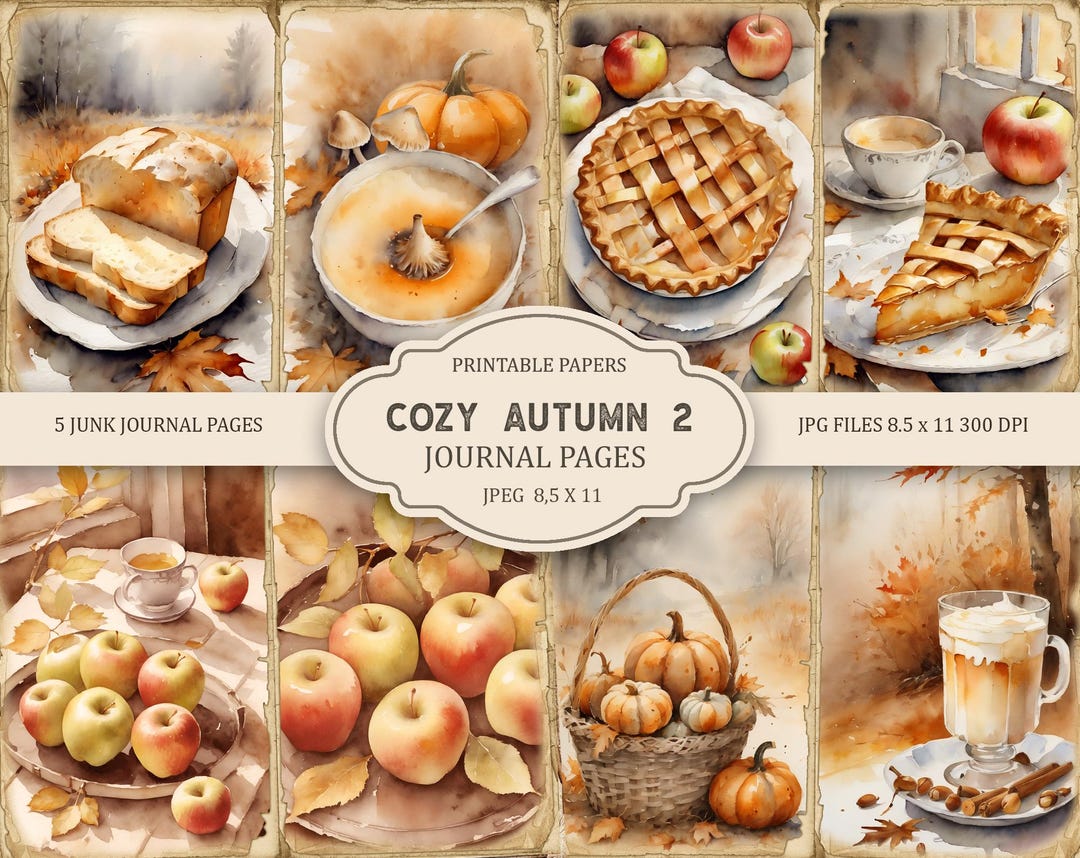 Cozy Autumn 2 Junk Journal Printable Pages, Junk Journal Kit, Scrapbook ...
