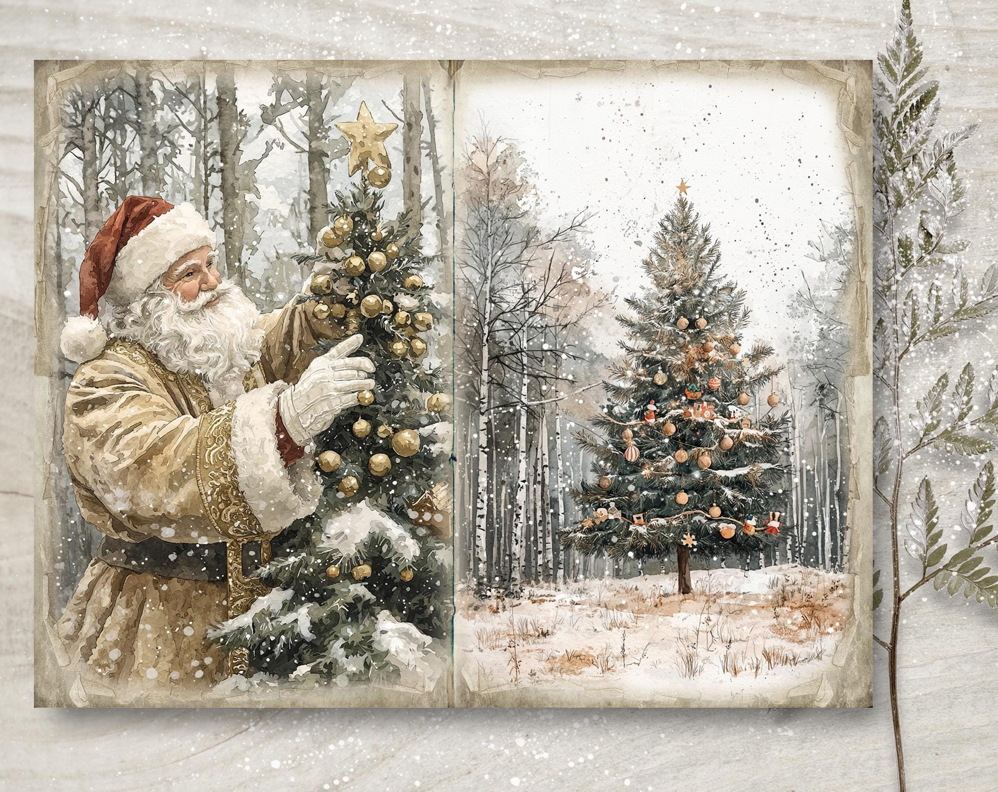 Forest Christmas Junk Journal Kit: Printable Scrapbook Pages (JPG, PDF ...