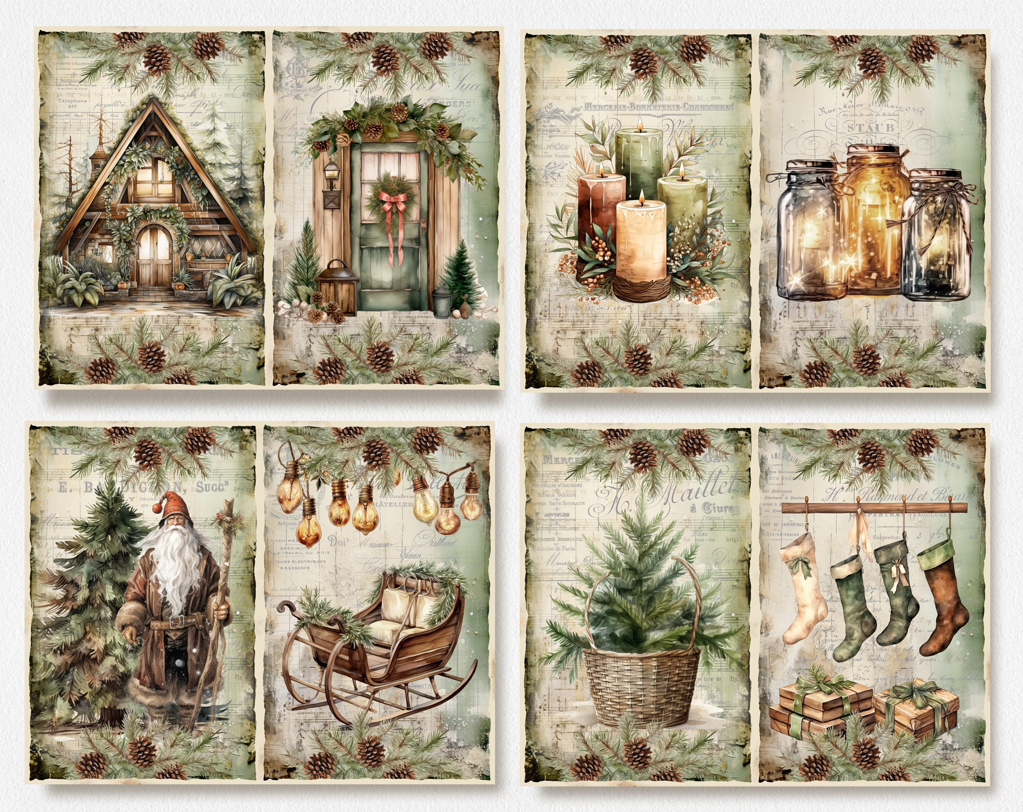 Rustic Christmas -2 Junk Journal Kit, Merry Christmas Junk Journal ...