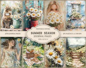 Summer Season Junk Journal Kit: Printable Scrapbook Pages,  (JPC) Part 3