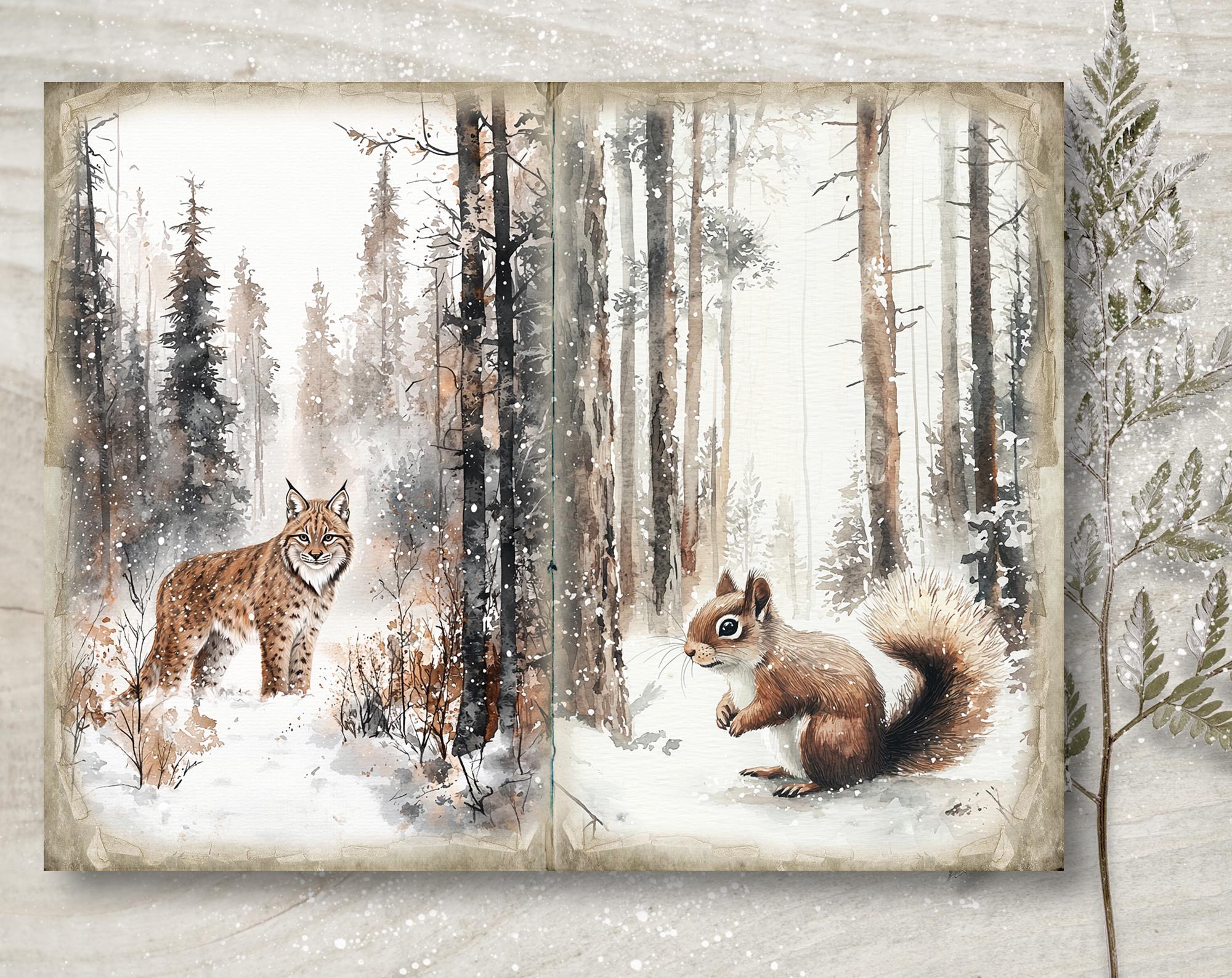 Forest Christmas Junk Journal Kit: Printable Scrapbook Pages (PDF ...