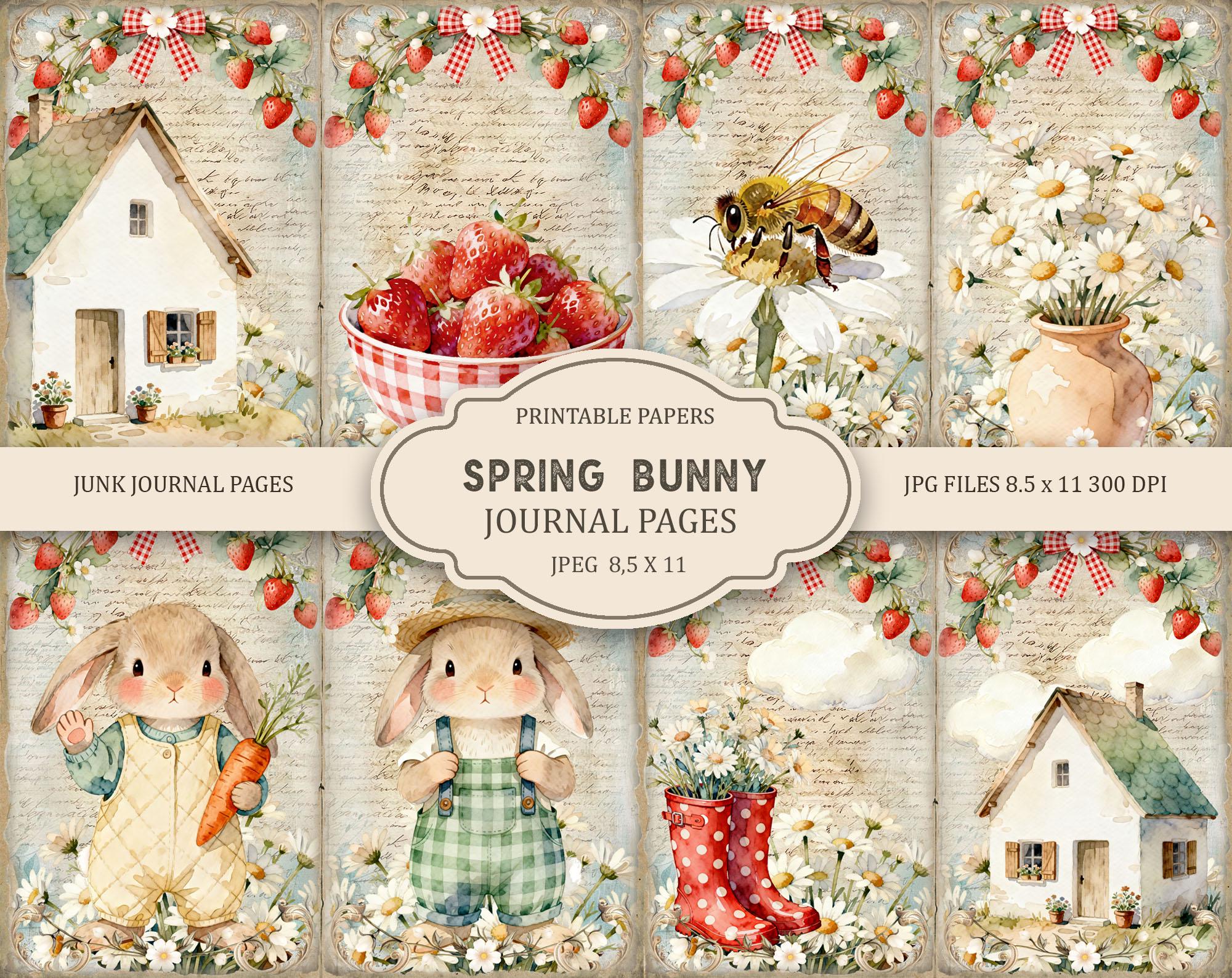 Spring Bunny Junk Journal Kit: Printable Garden Pages (JPG, PDF) - Etsy