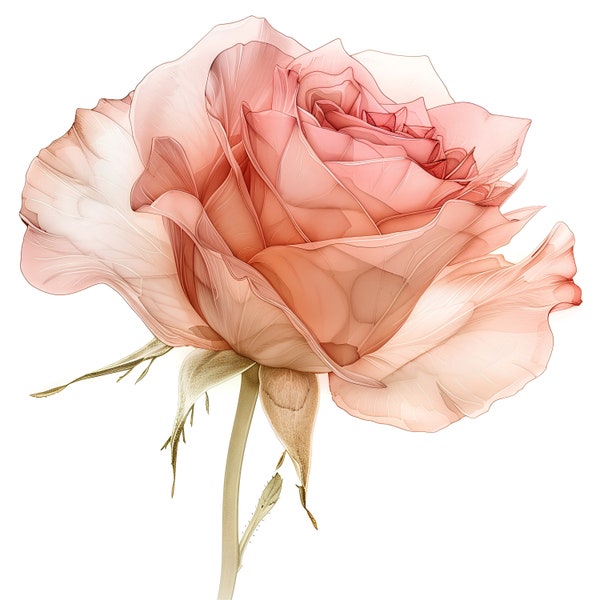 Abstract Roses Clipart, Floral JPG Images (Digital Download)