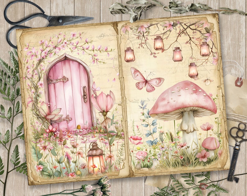 Fairy Garden Junk Journal Kit: Printable Scrapbook Pages, Fairies ...