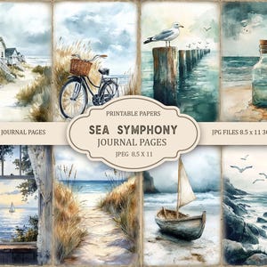 Sea Symphony Junk Journal Kit: Utskrivbara klippbokssidor, Nautisk utskrivbar, Del 3 (JPG)