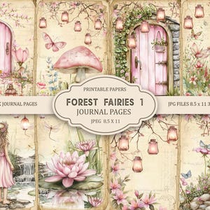 Fairy Garden Junk Journal Kit: Printable Scrapbook Pages, Fairies, Spring Ephemera, Part 1 (PDF,JPG)