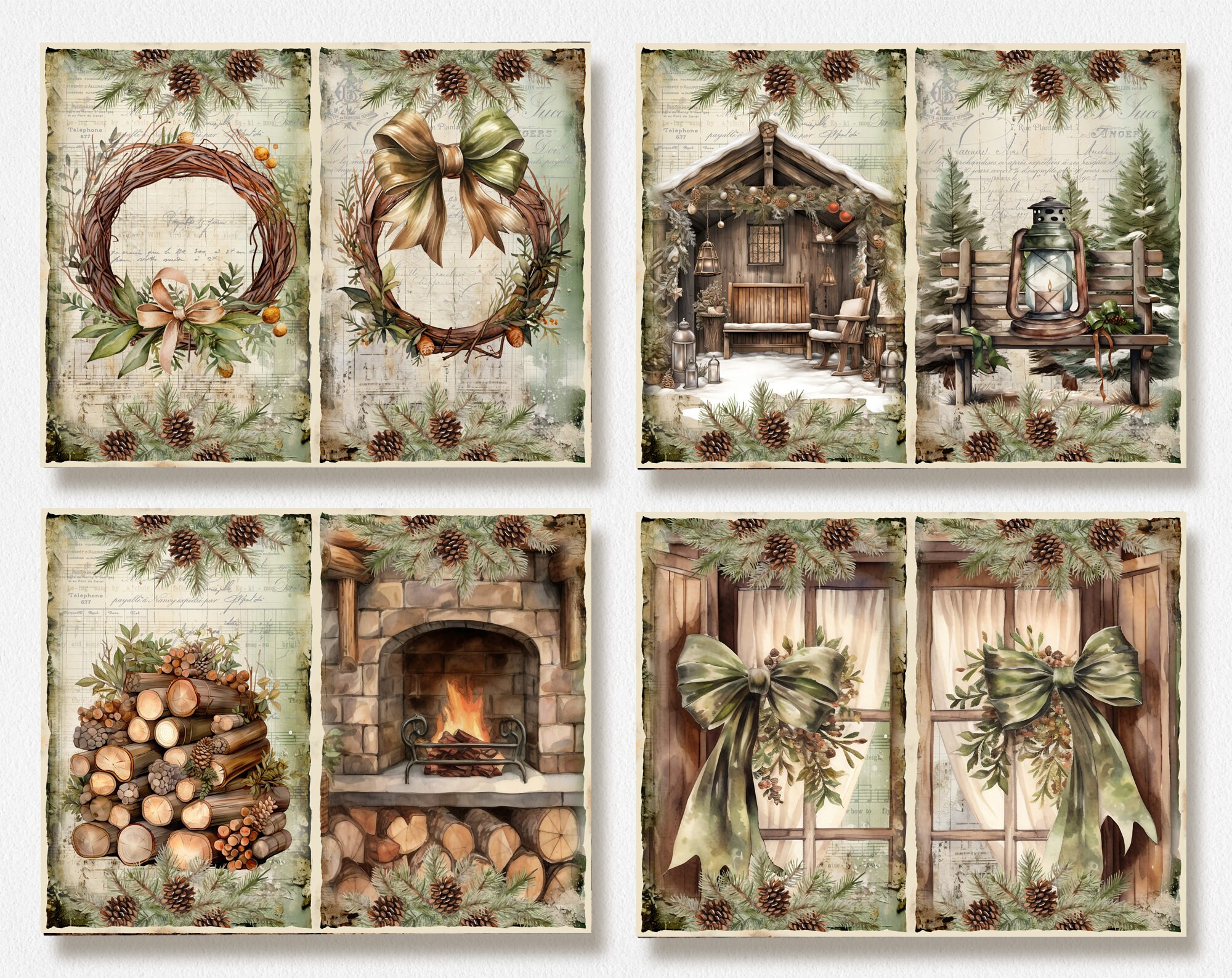 Rustic Christmas -2 Junk Journal Kit, Merry Christmas Junk Journal ...