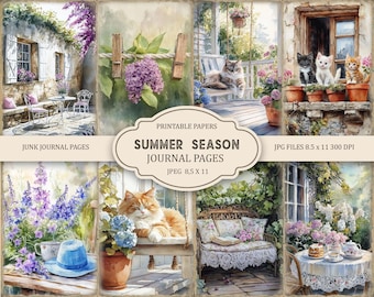 Summer Season Junk Journal Kit: Printable Scrapbook Pages,  (JPC) Part 5