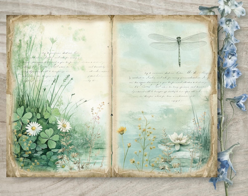 Dragonflies Junk Journal Kit: Printable Scrapbook Pages (JPG, PDF) - Etsy