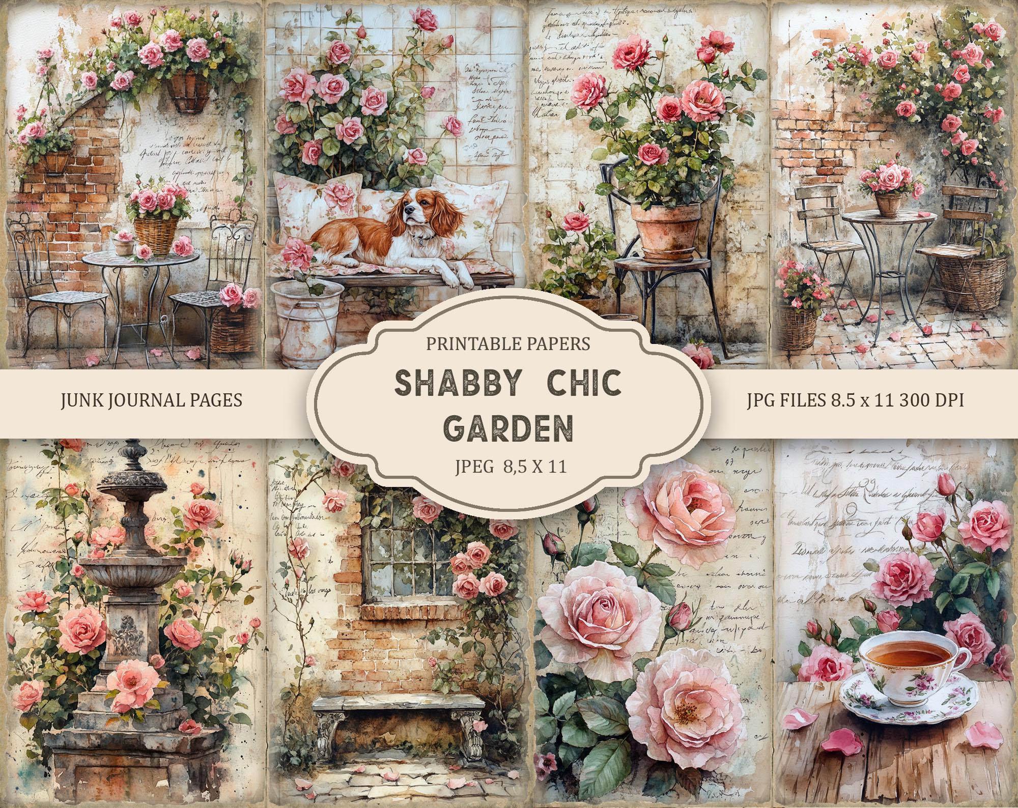Shabby Chic Garden Junk Journal Pages, Spring Ephemera, Scrapbook ...