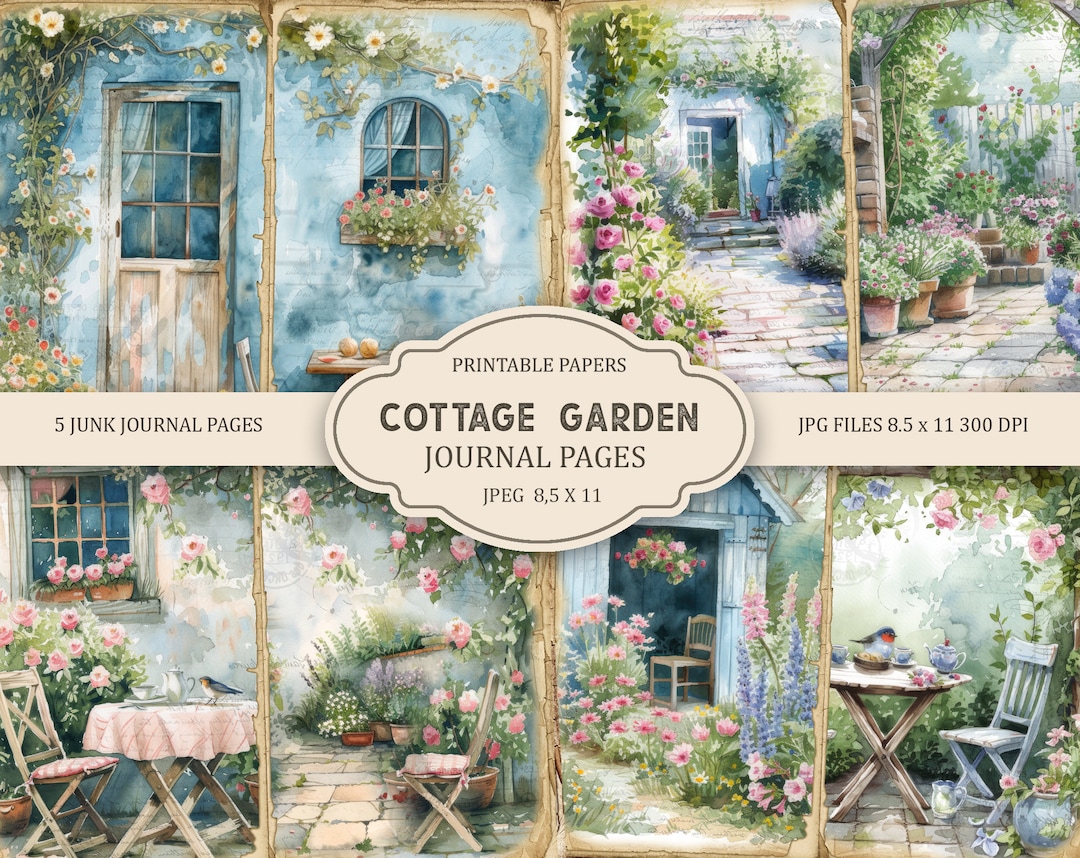 Cottage Garden Junk Journal Pages, Spring Ephemera, Scrapbook Printable ...