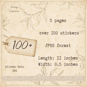 Woodland Notes Stickers for Junk Journals, Printable Fussy Cuts, Digital Ephemera, Scrapbook, JPG image 7