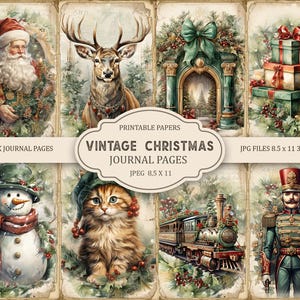 Vintage Christmas 1 Junk Journal Printable Pages, Junk Journal Kit, Scrapbook printable, Printable Paper, Digital Collage, Instant Download