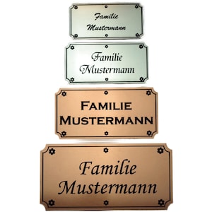 LaserAcryl Türschild mit Gravur Selbstklebefolie; verschiedene Formen & Größen 80 × 30 mm | 90 × 40 mm | 100 × 50 mm | 110 × 60 mm