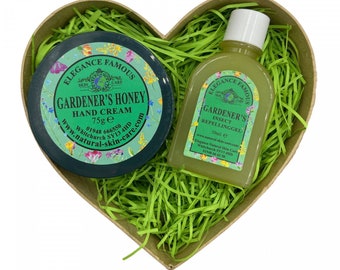 Famous Gardeners Gift Heart Set by Elegance Natural Skin Care Present Set Gardening Hand Made UK