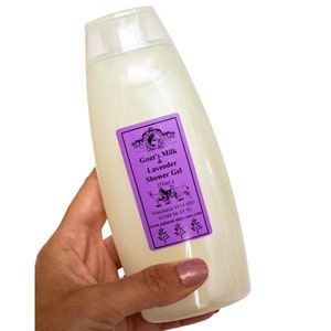 Goats Milk and Lavender Shower Gel 250ml Clean Soft Skin Direct from Makers UK Leaves Skin Soft and Clean with lavender fragrance