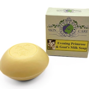 Goats Milk & Evening Primrose Soap Bar 100g Triple Milled Elegance Natural Skin Care Dry Sensitive Skin Eczema Psoriasis Dermatitis Rosacea