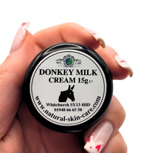 Donkey Milk Moisturising Cream 15g Travel size by Elegance Natural Skin Care for Dry Sensitive Skin Hydrating Moisturiser Mature Skin Face