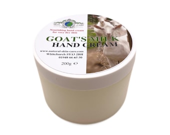 Goats Milk Hand Cream for Dry sensitive itchy skin UK Vegetarian Society Approved Natural Skin Care Moisturiser Moisturising