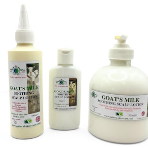 Goats Milk Soothing Scalp Lotion Made by family business Dry sensitive itchy flaky scalp eczema dermatitis Made in the UK Natural Skin Care
