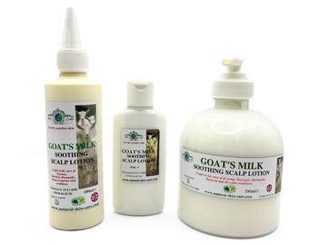 Goats Milk Soothing Scalp Lotion Made by family business Dry sensitive itchy flaky scalp eczema dermatitis Made in the UK Natural Skin Care