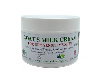 Goats Milk Moisturising Cream by Elegance Natural Skin Care for dry sensitive irritated skin Eczema Psoriasis Dermatitis Rosacea Travel Size