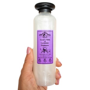 Goats Milk and Lavender Shampoo 250ml by Elegance Natural Skin Care Scalp formulated to cleanse and hydrate brittle hair