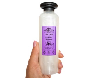 Goats Milk and Lavender Shampoo 250ml by Elegance Natural Skin Care Scalp formulated to cleanse and hydrate brittle hair