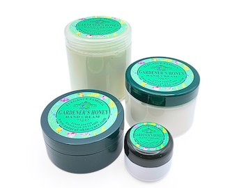 Crema de manos Famous Gardeners, cuidado natural y elegante de la piel para jardineros, regalo para jardineros, crema de manos nutritiva con miel, hecha en el Reino Unido.