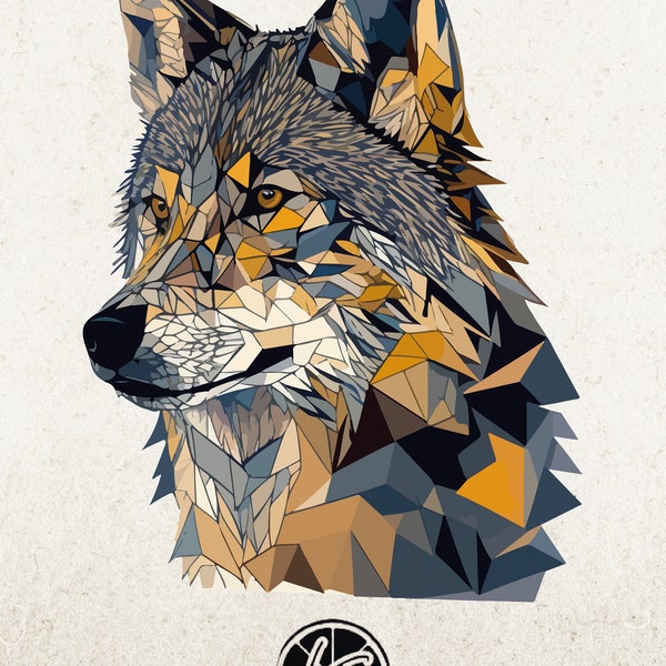 Geometric Wolf - Etsy
