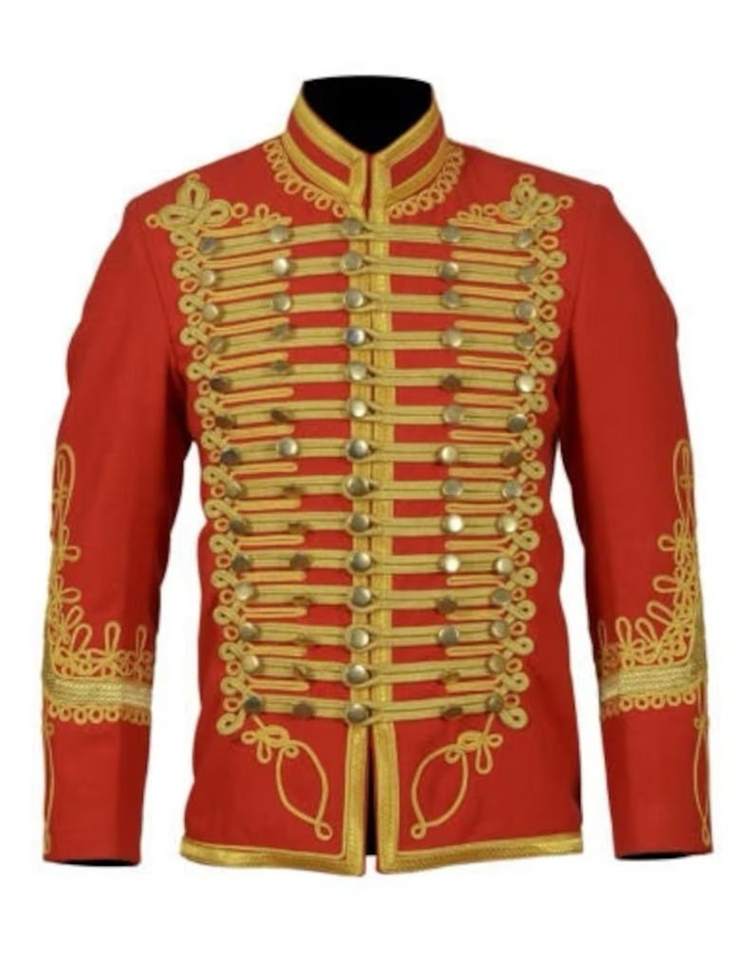 Red Military Jacket Napoleonic Hussars Tunic Jacket Vintage Etsy