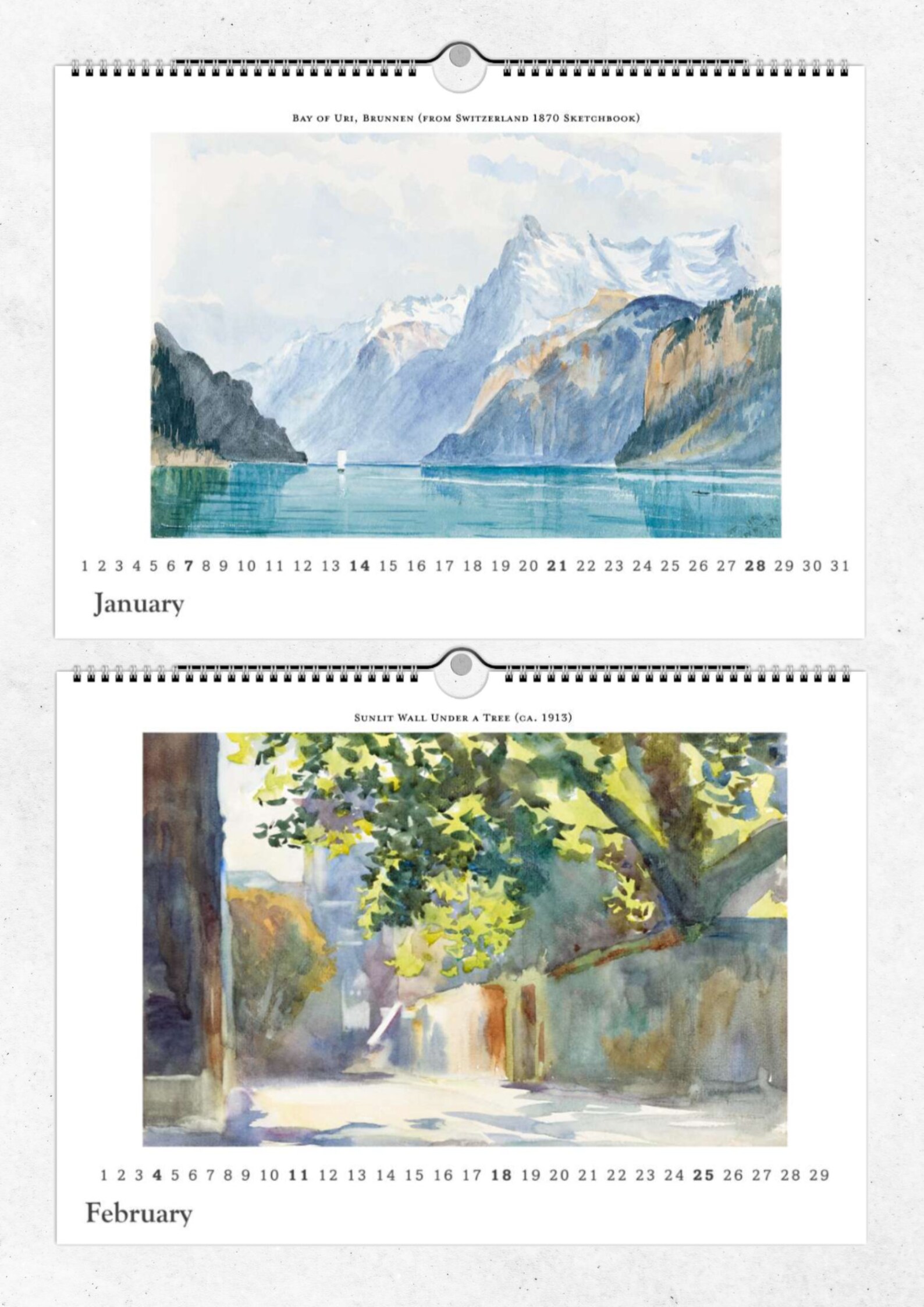 Wall Calendar 2024 john Singer Sargent DIN A4 Horizontal Art Calendar