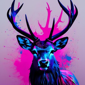 Scottish Stag Print: Bold Highland Animal Art (A4 Digital Download)