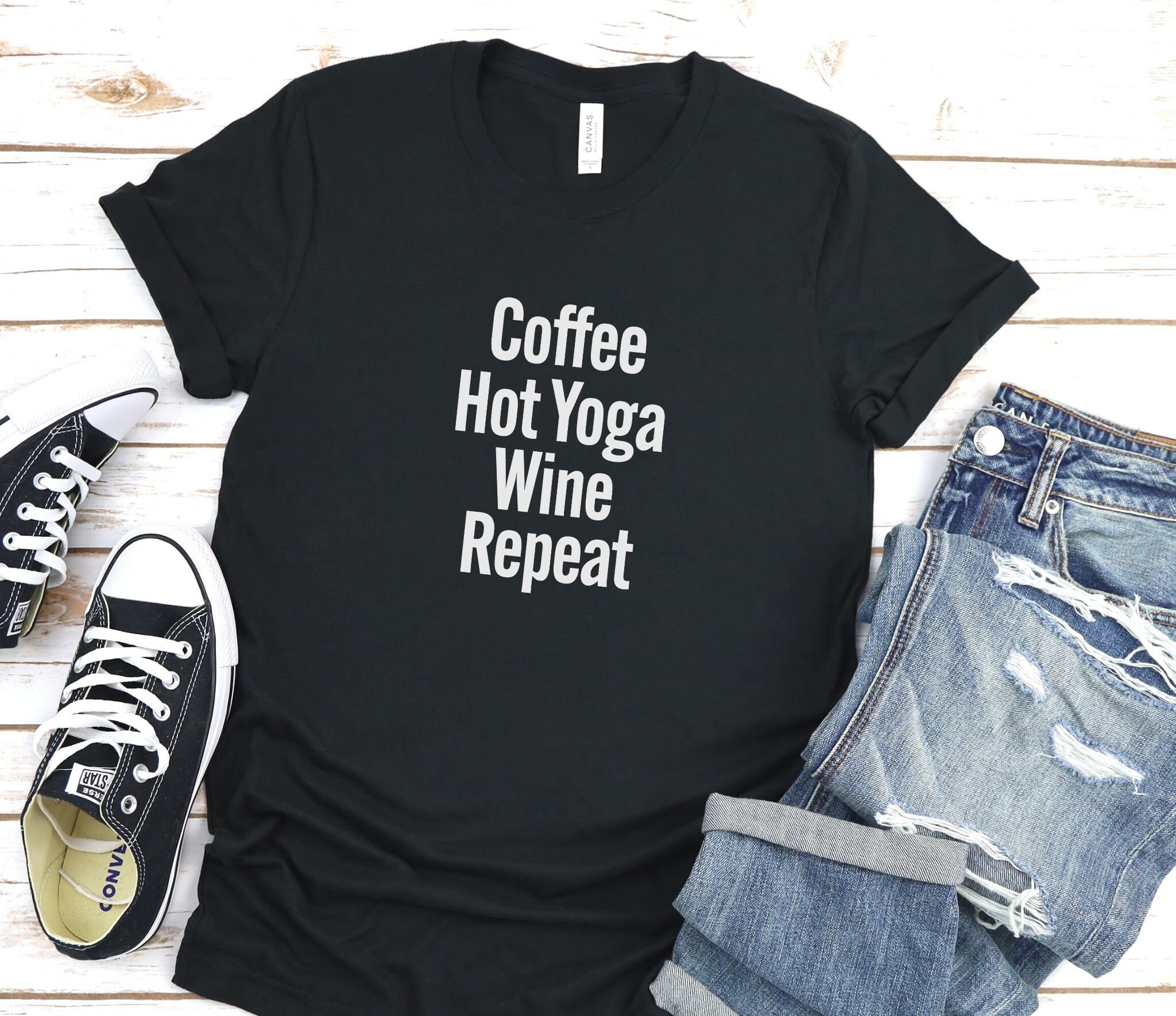Yoga Coffee Wine T-Shirt Yoga Coffee Wine T-Shirt