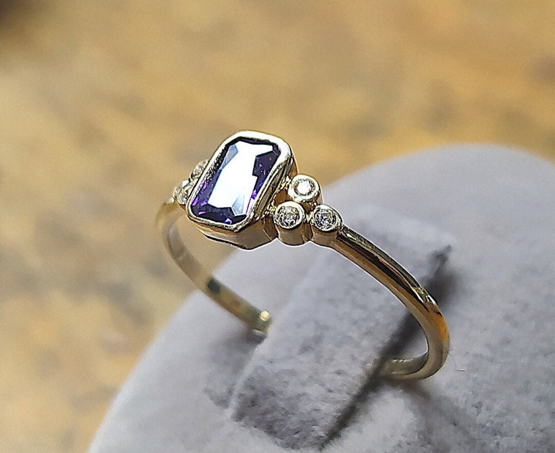 September Rings Sapphire and Diamond Ring, September Birthstone Ring, 14k Gold Solid ...