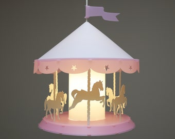 Lampe Suspension Enfant MANEGE ROSE